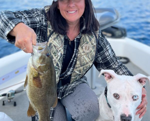 Photo of Wolf Lake Association’s Director of Fishing, Margie Manthey